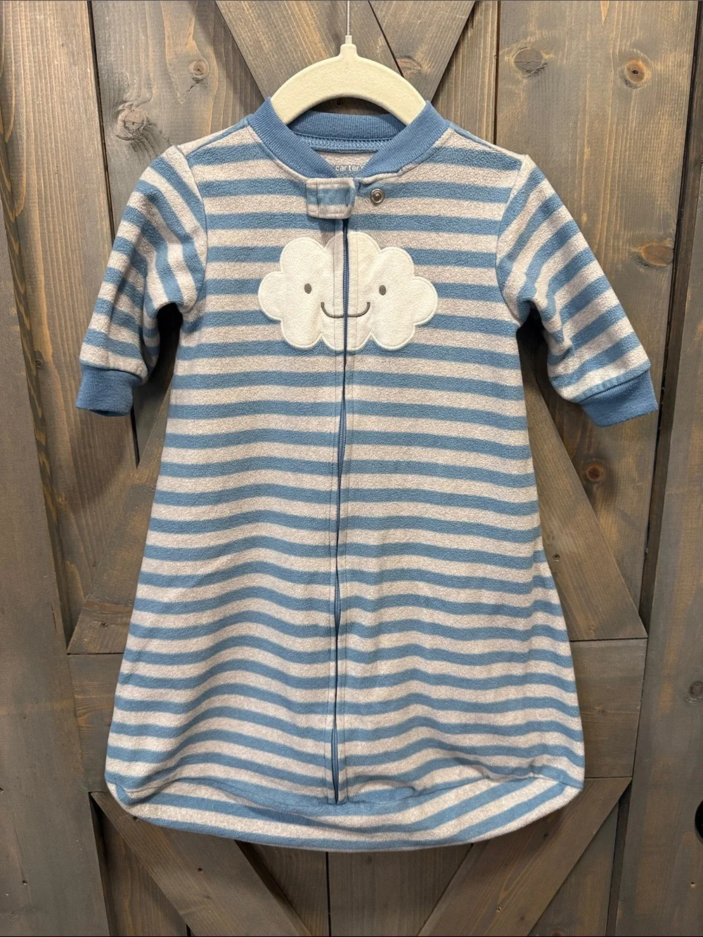 Carter's Blue and White Striped Cloud Sleep Sack